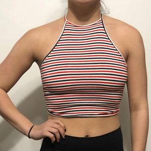 Garage Striped Halter Top